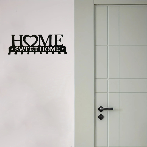 Retro metal key rack wall mounted rural entrance storage handmade iron hooks nostalgic home decoration sturdy key storage corridor wall decoration is very suitable for your entrance or hall.Key hooks.-27