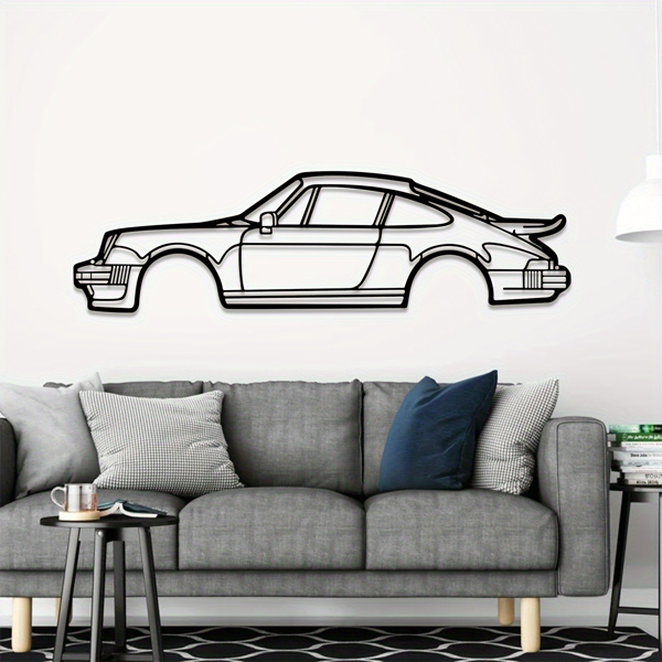 Striking Wall Decoration Art: Creative Metal Iron Art Line 911 Turbo Sports Car Wall Hanging. This Home Art Wall Decoration Pendant Ornament, in the Form of a Wall Sculpture, Adds a Touch of Automotiv-29