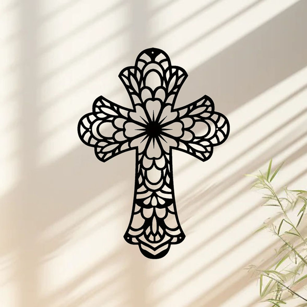 Modern and Fashionable Creative Decorative Metal Wall Arts Embellished with Beautiful Vintage - Style Crosses for Wall Decor - Premium - Grade Wall Sculptures.-16
