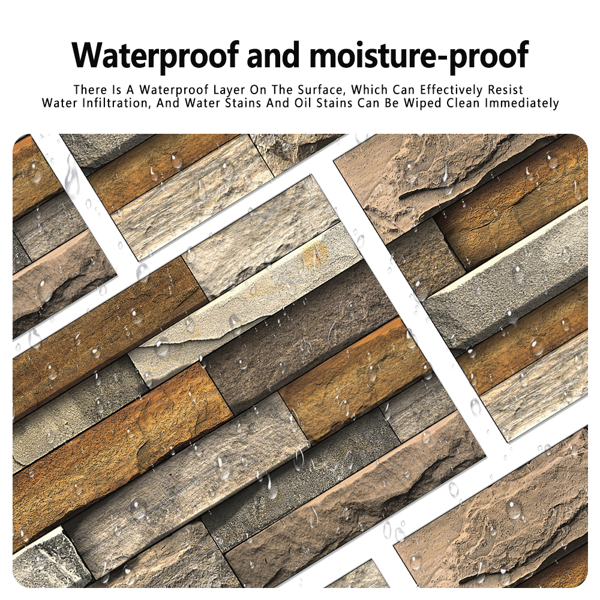 12 Pcs Marble Stone Backsplash Wallpaper Peel And Stick For Kitchen Wall,Bathroom (5.91*11.81inch) PVC Detachable Without Leaving Glue Water Resistant Wall Paper, Wall Renovation | Wall Decoration-6