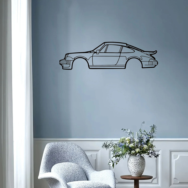 Striking Wall Decoration Art: Creative Metal Iron Art Line 911 Turbo Sports Car Wall Hanging. This Home Art Wall Decoration Pendant Ornament, in the Form of a Wall Sculpture, Adds a Touch of Automotiv-26