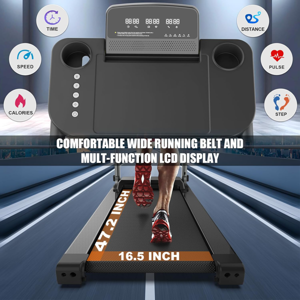 Treadmills for Home, Treadmill with Adjustable Height, 300LBS Capacity, Foldable Walking Pad with Bluetooth, Portable 2.5HP for Work-from-Home Fitness-3