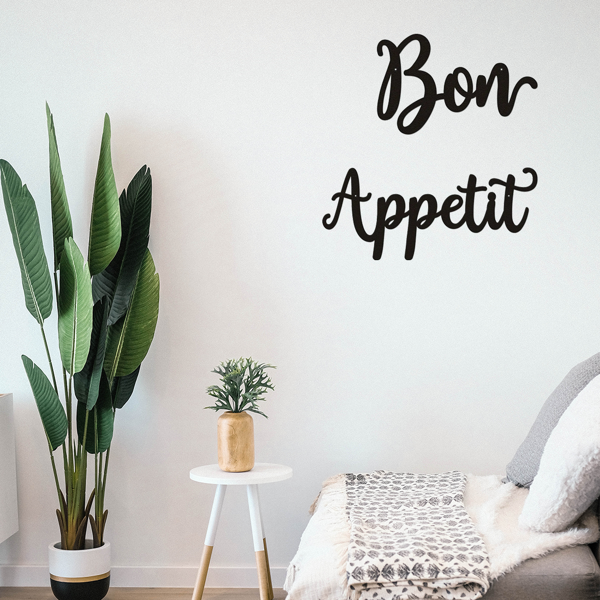 2pc Bon Appetit Wall Décor Bon Appetit Metal Wall Sign Farmhouse Kitchen Wall Art Living Room Bedroom Study Porch Decor-12