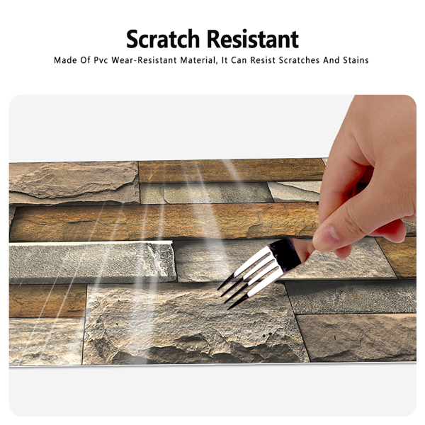 12 Pcs Marble Stone Backsplash Wallpaper Peel And Stick For Kitchen Wall,Bathroom (5.91*11.81inch) PVC Detachable Without Leaving Glue Water Resistant Wall Paper, Wall Renovation | Wall Decoration-5