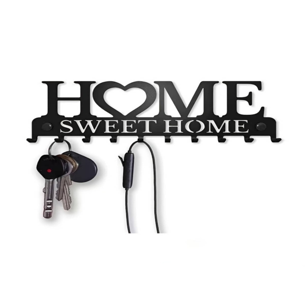 Retro metal key rack wall mounted rural entrance storage handmade iron hooks nostalgic home decoration sturdy key storage corridor wall decoration is very suitable for your entrance or hall.Key hooks.-12