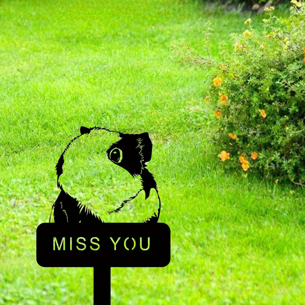 Exquisite Guinea Pig and Hamster Memorial Metal Yard Stake - A Graceful Decor Piece, Perfect for Commemorating Your Beloved Pets, Outdoor Statue Alternative.Garden Stakes-20