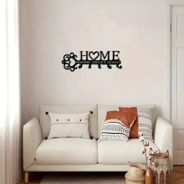 Marvelous 1 Piece Metal Wall - Mounted Key Holder with 5 Hooks. This Wall Hanger, Which is a Key Holder Wall Mount, Stylish Household Coat Rack, and Towel Rack, Combines Function and Decor to Elevate-20
