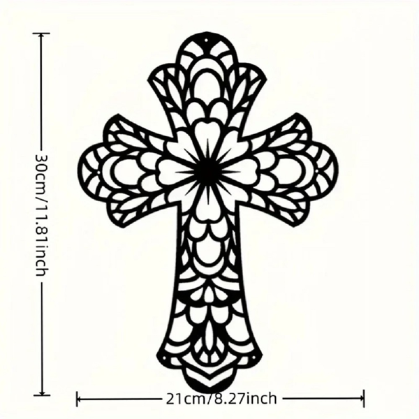 Modern and Fashionable Creative Decorative Metal Wall Arts Embellished with Beautiful Vintage - Style Crosses for Wall Decor - Premium - Grade Wall Sculptures.-5