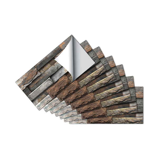 12 Pcs Dark Brown Marble Stone Backsplash Wallpaper Peel And Stick PVC Water Resistant Easy Installtion Self Adhesive Kitchen Bathroom Wall Decoration (5.91*11.81inch)  Easy Diy Home Renovation-2