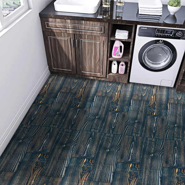 10 Pcs Peel & Stick PVC Flooring, Wood Grain Floor Stickers,Self-Adhesive And Waterproof Tile Sticker,DIY Stickers- For Decorating Living Rooms,Bedrooms,Kitchen, Balcony And Offices Floor Decoration-6