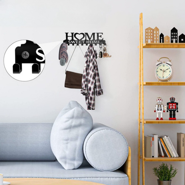 Retro metal key rack wall mounted rural entrance storage handmade iron hooks nostalgic home decoration sturdy key storage corridor wall decoration is very suitable for your entrance or hall.Key hooks.-90