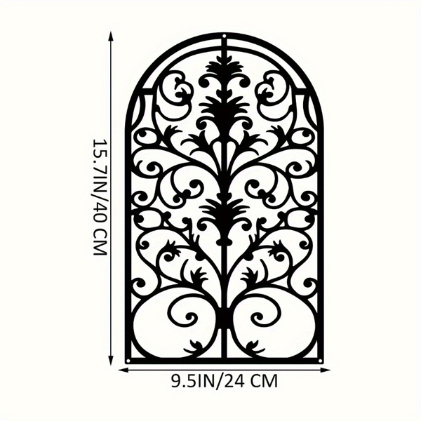 Exquisite Metal Window Frame and Arch Wall Decor - Rustic Baroque Style with Gothic Cathedral Aesthetics for Living Room,Transformative Wall Sculptures and Decorative Art.Wall Sculptures-8