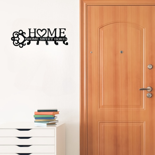 Marvelous 1 Piece Metal Wall - Mounted Key Holder with 5 Hooks. This Wall Hanger, Which is a Key Holder Wall Mount, Stylish Household Coat Rack, and Towel Rack, Combines Function and Decor to Elevate-17