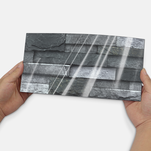 12 Pcs Black Gray Stone Brick Peel And Stick Wallpaper Home Decor Waterproof Self-Adhesive Stickers For Bathroom Kitchen Living Room Backsplash Detachable Without Leaving Glue Easy Installtion-8