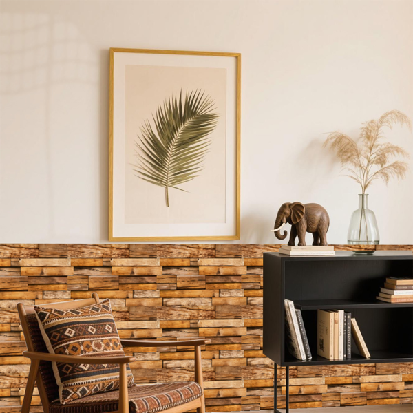 12 PCS Alien wood grain wall sticker, PVC Water Resistant Peel And Stick Wallpaper Moisture-Resistant Self-Adhesive Wallpaper for Kitchen Backsplash,Bathroom,Dorm Decor | Easy DIY Home Renovation-8