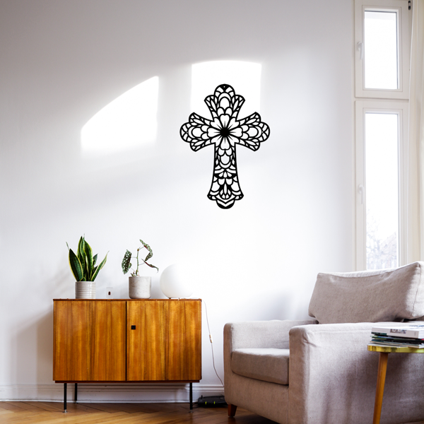 Modern and Fashionable Creative Decorative Metal Wall Arts Embellished with Beautiful Vintage - Style Crosses for Wall Decor - Premium - Grade Wall Sculptures.-20