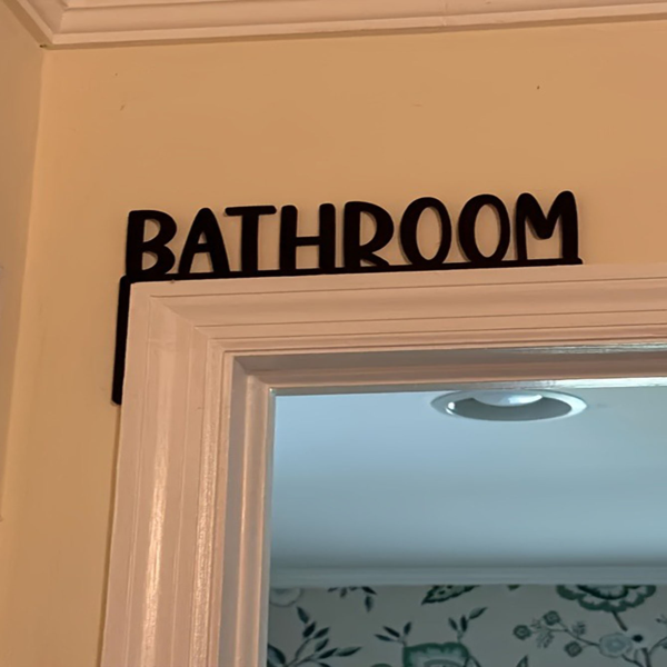 Chic Metal Wall-Mounted Bathroom Sign - Exquisite Decorative Graphic Letter and Number Wall Sculpture for Home Decoration. Farmhouse-Themed Over-The-Door Bathroom Topper, A Captivating Wall Hanging fo-5