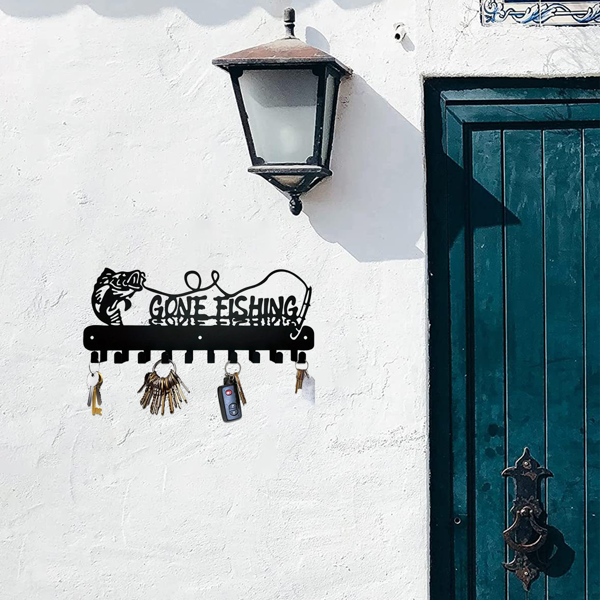 1pc，Adorable Fish-Shaped Key Rack with Hooks for Storage - Solid Metal Holder, Perfect for Space-Efficient Organization, Utility Hooks.-21