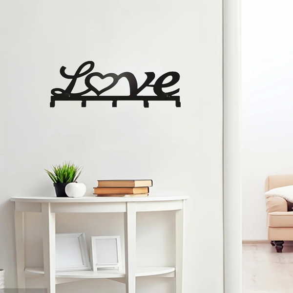 Floating Metal Wall - Mounted Key Holder Rack with Dual Installation Methods (Adhesive/Punching) - An Ideal Storage Solution with Utility Hooks for Home and Office.Utility Hooks-5