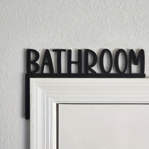 Chic Metal Wall-Mounted Bathroom Sign - Exquisite Decorative Graphic Letter and Number Wall Sculpture for Home Decoration. Farmhouse-Themed Over-The-Door Bathroom Topper, A Captivating Wall Hanging fo-8