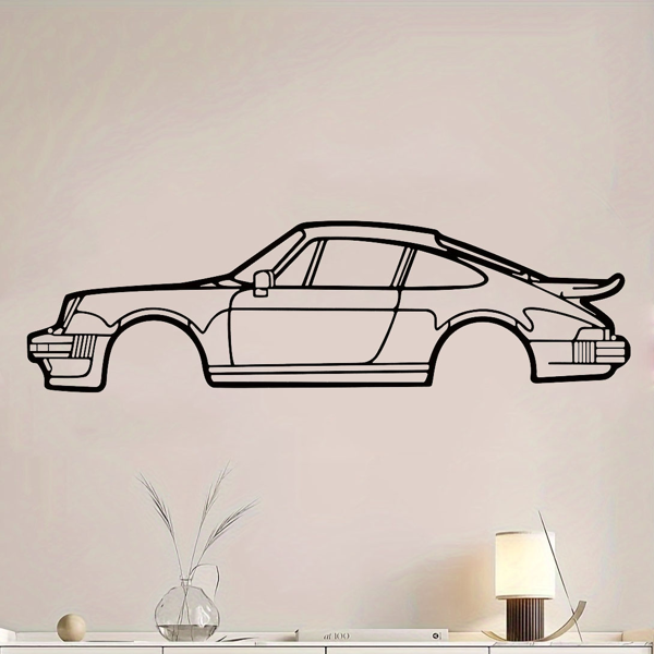 Striking Wall Decoration Art: Creative Metal Iron Art Line 911 Turbo Sports Car Wall Hanging. This Home Art Wall Decoration Pendant Ornament, in the Form of a Wall Sculpture, Adds a Touch of Automotiv-11