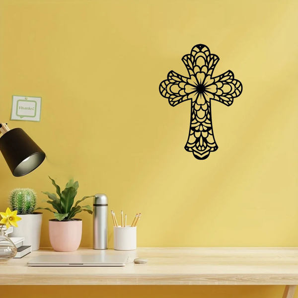 Modern and Fashionable Creative Decorative Metal Wall Arts Embellished with Beautiful Vintage - Style Crosses for Wall Decor - Premium - Grade Wall Sculptures.-7