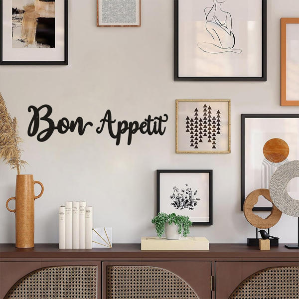 2pc Bon Appetit Wall Décor Bon Appetit Metal Wall Sign Farmhouse Kitchen Wall Art Living Room Bedroom Study Porch Decor-10