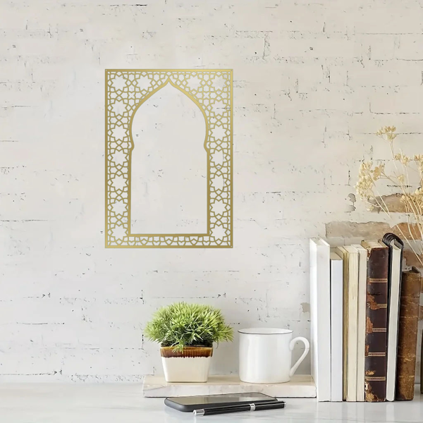 1 PC Elegant Arabic-style Islamic metal wall art: fashionable and versatile, perfect for indoor and outdoor decoration and Muslim gifts-10
