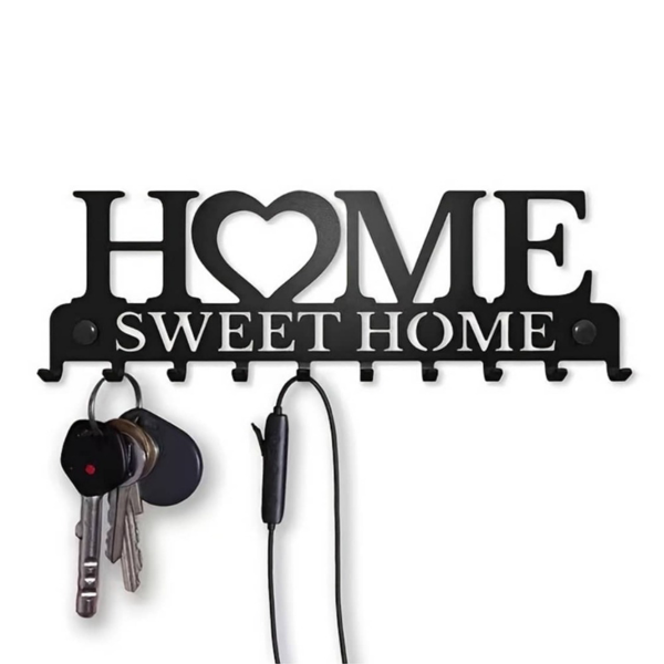 Retro metal key rack wall mounted rural entrance storage handmade iron hooks nostalgic home decoration sturdy key storage corridor wall decoration is very suitable for your entrance or hall.Key hooks.-14