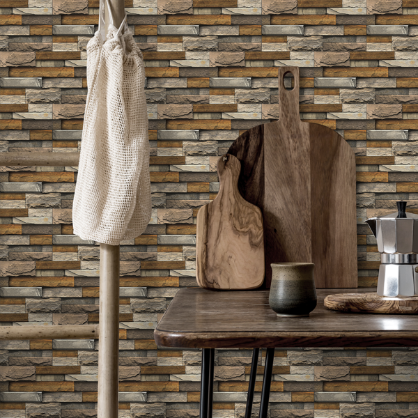 12 Pcs Marble Stone Backsplash Wallpaper Peel And Stick For Kitchen Wall,Bathroom (5.91*11.81inch) PVC Detachable Without Leaving Glue Water Resistant Wall Paper, Wall Renovation | Wall Decoration-12