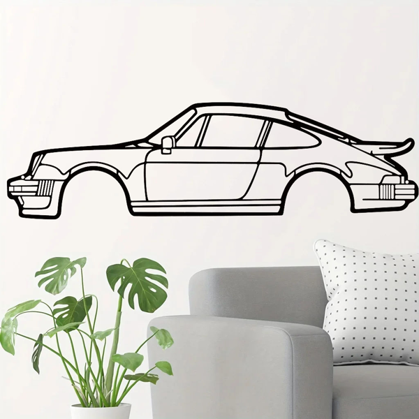 Striking Wall Decoration Art: Creative Metal Iron Art Line 911 Turbo Sports Car Wall Hanging. This Home Art Wall Decoration Pendant Ornament, in the Form of a Wall Sculpture, Adds a Touch of Automotiv-14
