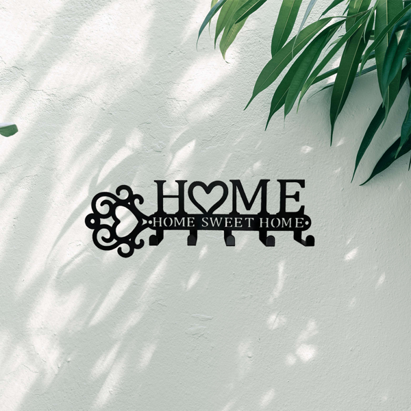 Marvelous 1 Piece Metal Wall - Mounted Key Holder with 5 Hooks. This Wall Hanger, Which is a Key Holder Wall Mount, Stylish Household Coat Rack, and Towel Rack, Combines Function and Decor to Elevate-34