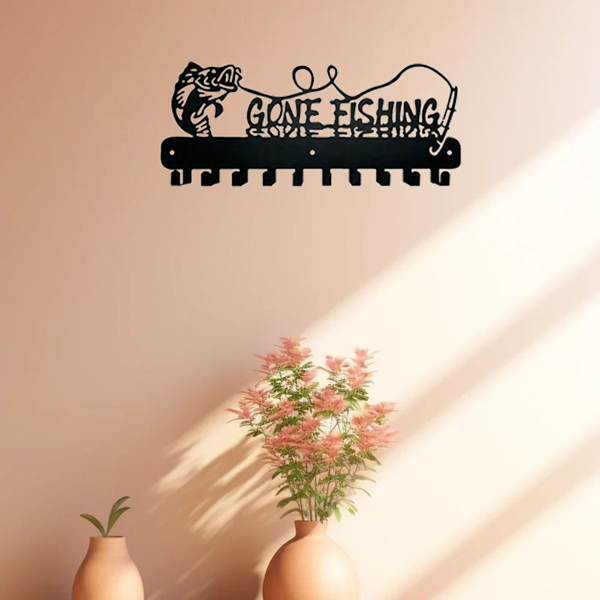 1pc，Adorable Fish-Shaped Key Rack with Hooks for Storage - Solid Metal Holder, Perfect for Space-Efficient Organization, Utility Hooks.-5