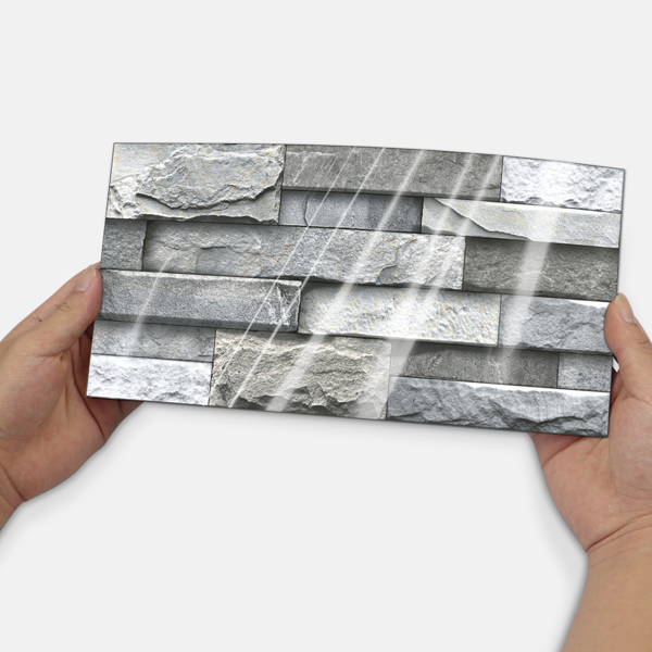 12 Pcs Marble Stone Wall Sticker Home Decor Self Adhesive Wall Paper,Back Splash For Kitchen Bathroom PVC Detachable Without Leaving Glue Easy To Maintain Renting House Wall Renovation Wall Decoration-5