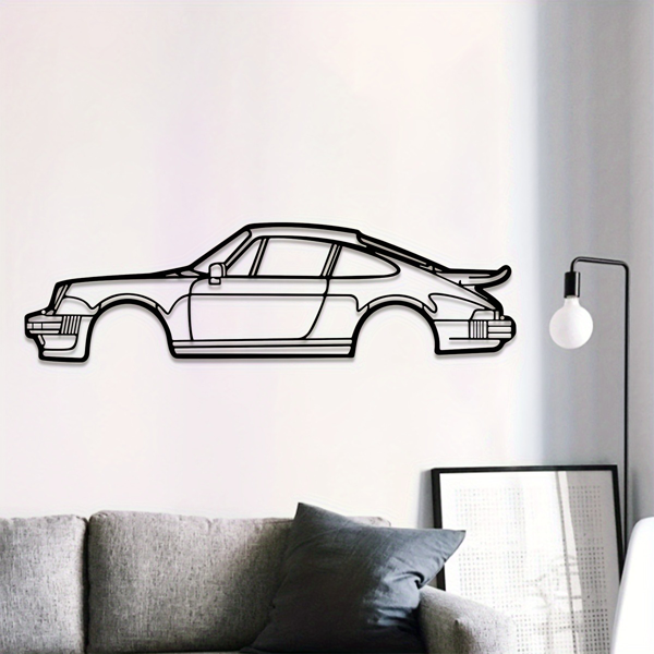 Striking Wall Decoration Art: Creative Metal Iron Art Line 911 Turbo Sports Car Wall Hanging. This Home Art Wall Decoration Pendant Ornament, in the Form of a Wall Sculpture, Adds a Touch of Automotiv-31