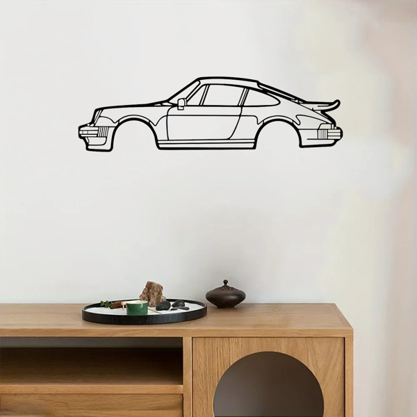Striking Wall Decoration Art: Creative Metal Iron Art Line 911 Turbo Sports Car Wall Hanging. This Home Art Wall Decoration Pendant Ornament, in the Form of a Wall Sculpture, Adds a Touch of Automotiv-3