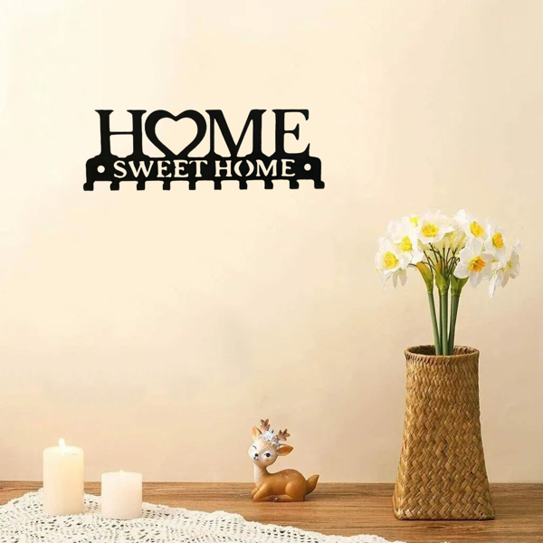 Retro metal key rack wall mounted rural entrance storage handmade iron hooks nostalgic home decoration sturdy key storage corridor wall decoration is very suitable for your entrance or hall.Key hooks.-39