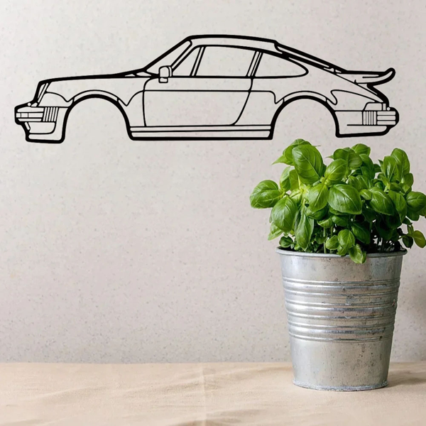 Striking Wall Decoration Art: Creative Metal Iron Art Line 911 Turbo Sports Car Wall Hanging. This Home Art Wall Decoration Pendant Ornament, in the Form of a Wall Sculpture, Adds a Touch of Automotiv-27