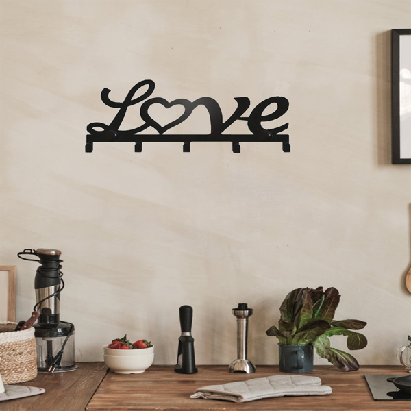 Floating Metal Wall - Mounted Key Holder Rack with Dual Installation Methods (Adhesive/Punching) - An Ideal Storage Solution with Utility Hooks for Home and Office.Utility Hooks-7