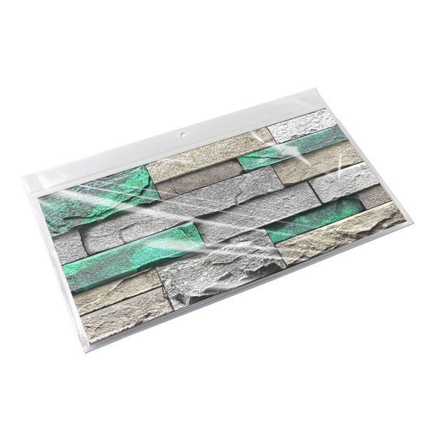 48 Pcs Green Brick Stone Pattern Peel And Stick Wallpaper Self-Adhesive,Detachable Without Leaving Glue,Water Resistant Oil-Proof Wall Paper For Bathroom, Kitchen, Home Decoration, Wall Renovation-14