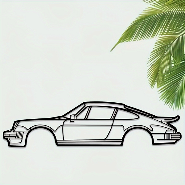 Striking Wall Decoration Art: Creative Metal Iron Art Line 911 Turbo Sports Car Wall Hanging. This Home Art Wall Decoration Pendant Ornament, in the Form of a Wall Sculpture, Adds a Touch of Automotiv-34
