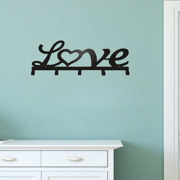 Floating Metal Wall - Mounted Key Holder Rack with Dual Installation Methods (Adhesive/Punching) - An Ideal Storage Solution with Utility Hooks for Home and Office.Utility Hooks-4