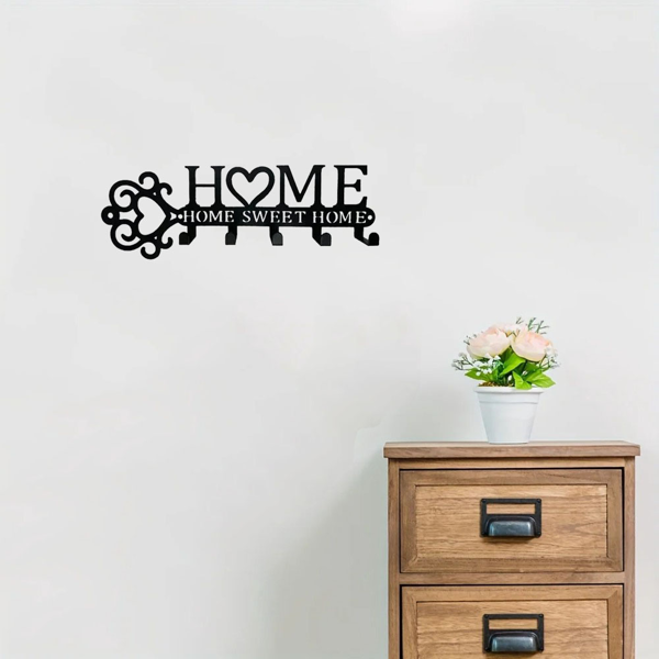 Marvelous 1 Piece Metal Wall - Mounted Key Holder with 5 Hooks. This Wall Hanger, Which is a Key Holder Wall Mount, Stylish Household Coat Rack, and Towel Rack, Combines Function and Decor to Elevate-11