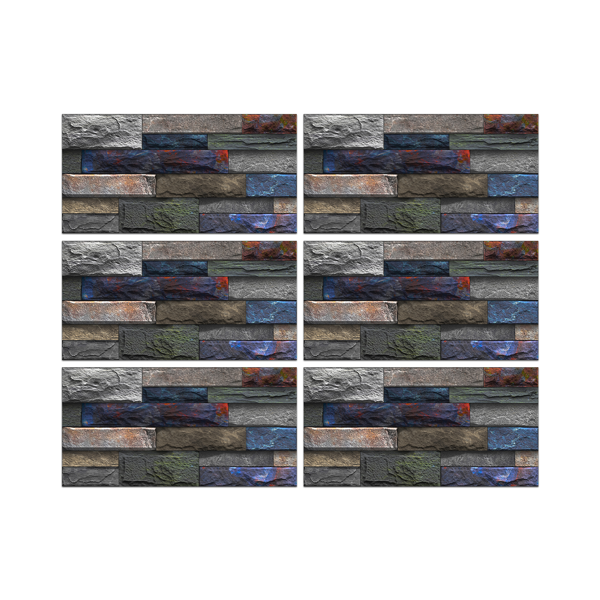 12 Pcs Peel And Stick Wallpaper Retro Stone Brick Self-Adhesive Wall Sticker Backspalsh For Bathroom Kitchen，Detachable Without Leaving Glue Hanging Decorative Tiles Wa ll Renovation Of Rental Housing-15