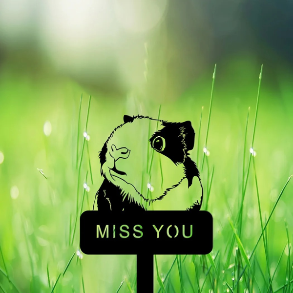 Exquisite Guinea Pig and Hamster Memorial Metal Yard Stake - A Graceful Decor Piece, Perfect for Commemorating Your Beloved Pets, Outdoor Statue Alternative.Garden Stakes-7