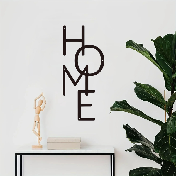 1PC Unique HOME Metal Sign: Perfect for Bedroom Decor & Housewarming Gifts.Wall Sculptures-15