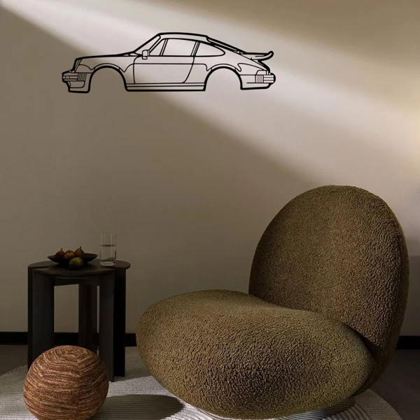 Striking Wall Decoration Art: Creative Metal Iron Art Line 911 Turbo Sports Car Wall Hanging. This Home Art Wall Decoration Pendant Ornament, in the Form of a Wall Sculpture, Adds a Touch of Automotiv-25