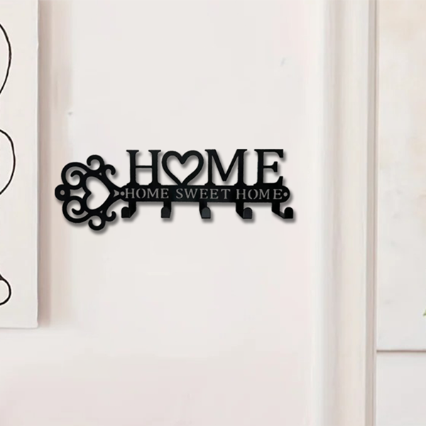 Marvelous 1 Piece Metal Wall - Mounted Key Holder with 5 Hooks. This Wall Hanger, Which is a Key Holder Wall Mount, Stylish Household Coat Rack, and Towel Rack, Combines Function and Decor to Elevate-12