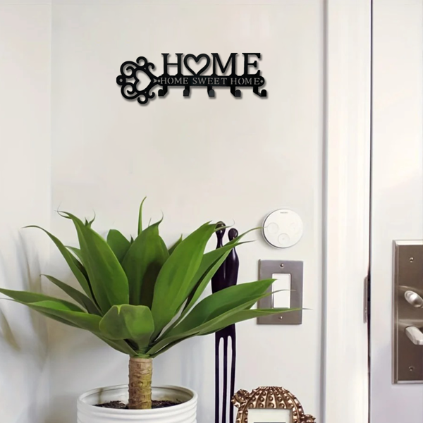 Marvelous 1 Piece Metal Wall - Mounted Key Holder with 5 Hooks. This Wall Hanger, Which is a Key Holder Wall Mount, Stylish Household Coat Rack, and Towel Rack, Combines Function and Decor to Elevate-26