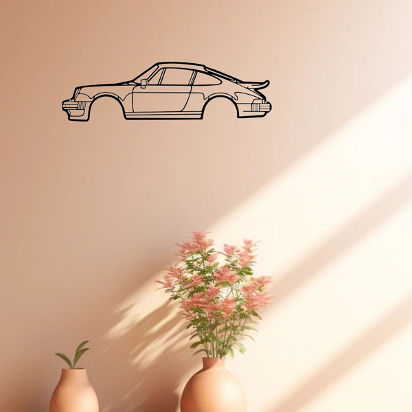 Striking Wall Decoration Art: Creative Metal Iron Art Line 911 Turbo Sports Car Wall Hanging. This Home Art Wall Decoration Pendant Ornament, in the Form of a Wall Sculpture, Adds a Touch of Automotiv-2